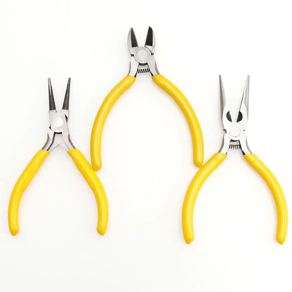 3PIECES YELLOW 3 шт. инструменты для изготовления ювелирных изделий плоскогубцы инструмент и оборудование для ручной работы Бисероплетение изготовление рукоделия резка Jo - Цвет: 3PIECES YELLOW