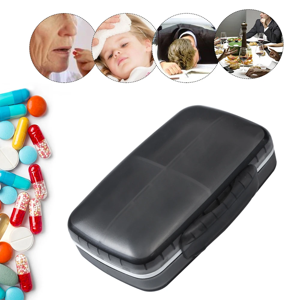 Pillbox класс PP влагостойкий пыленепроницаемый с маленькими и большими отделениями для еды 8 решеток портативный органайзер для таблеток