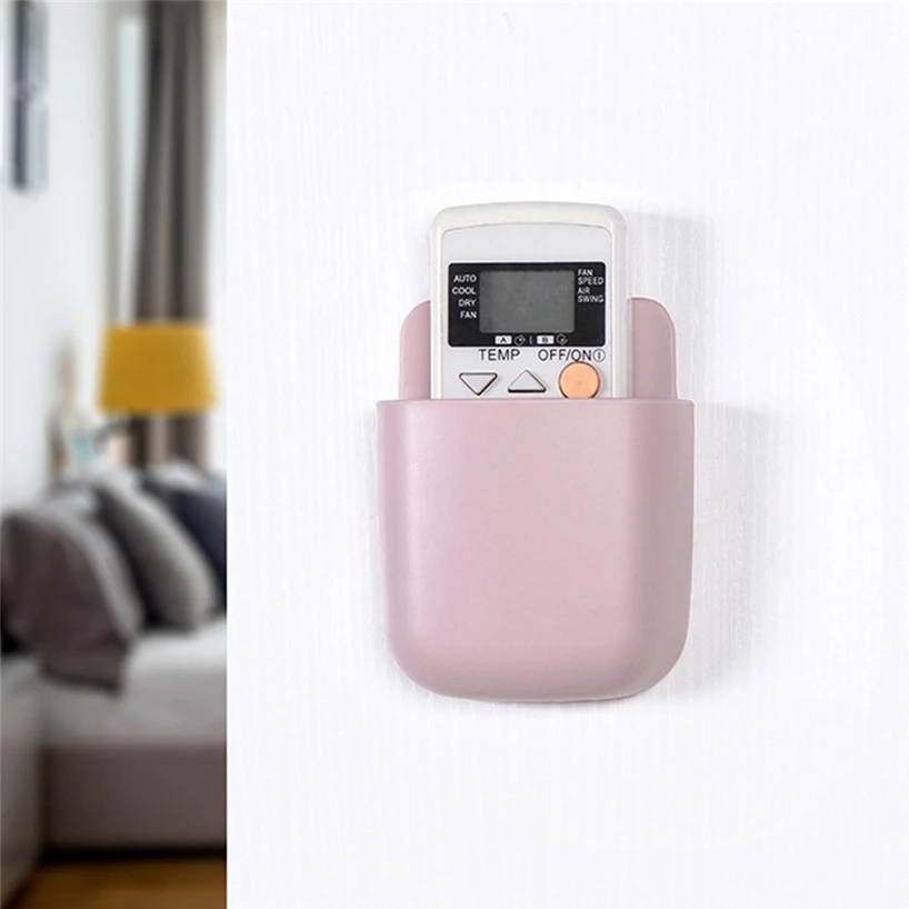 Perforated wall-mounted remote control toothbrush holder practical simple home bedroom convenient remote control hanging shelf
