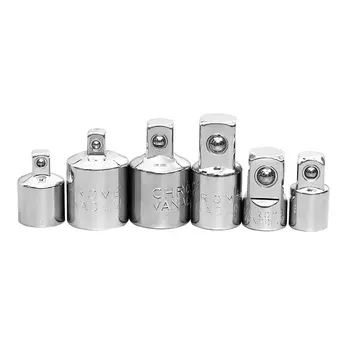 

6Pcs Ratchet Wrench Socket Converter Head Sleeve Adapter 1/2 Big Fly 3/8 Fly 1/4 Steel 12.5mm Household Ratchet Wrench Hand