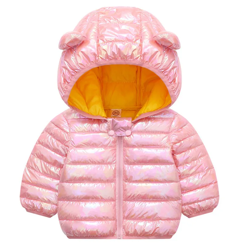 Winter Infant Baby Girls Clothes Down Padded Jacket Hooded Fashion Jackets Boy Colorful Thin Ears Solid Color Coat | Детская одежда и