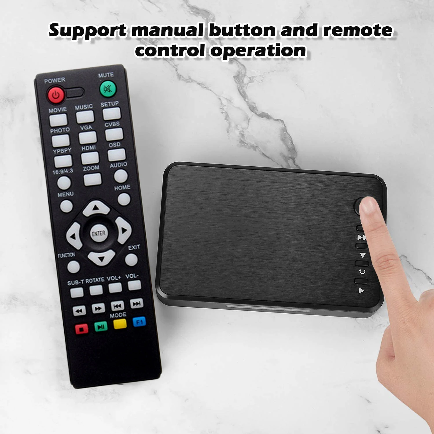 Reprodutor de Vídeo Externo para Mkv Completo Portátil - Hdmi Saída Vga Usb Hdd Media Player Rmvb 1080p H.264 av - Image 4