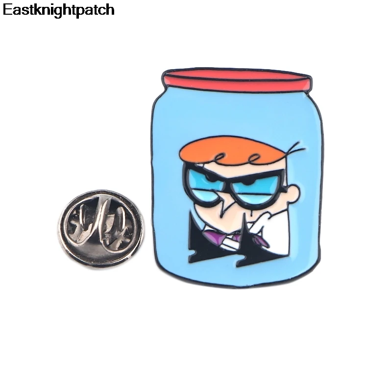 Dexter's Lab забавная эмалированная булавка рубашка с пряжкой булавки и броши для детей мультфильм Нагрудный значок Ювелирные изделия Подарки E0944