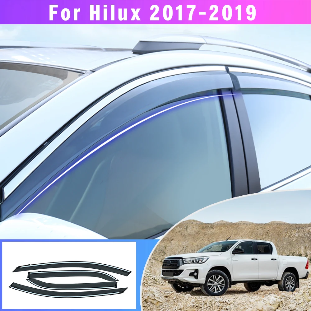 Deflectores De Viento AUTO CLOVER Para Toyota Hilux 2016 4 Puertas 2015-2025 Juego 4