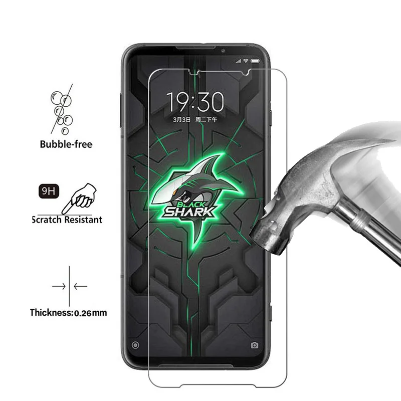 3Pcs For Xiaomi Black Shark 3S Tempered Glass Screen Protector
