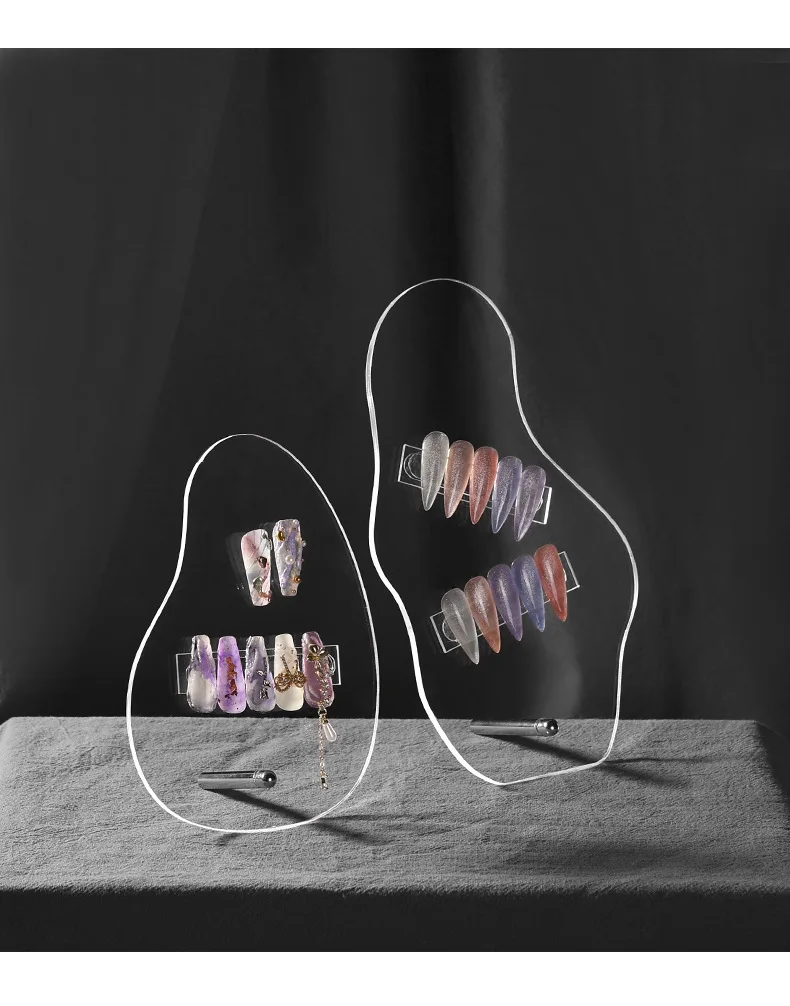 Acrylic Tabletop Acrylic Nail Art Display Irregular Board Transparent Nail Art Showing Holder, Acrylic Dust-proof Display Board