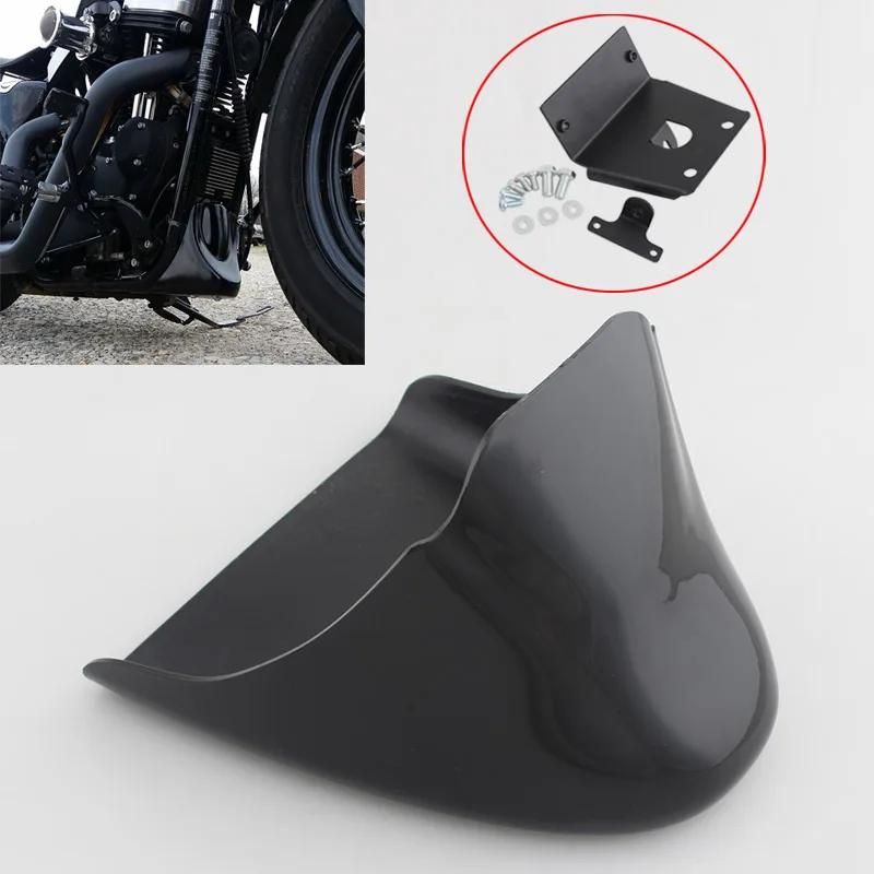 

Unpainted Black Front Chin Spoiler Mudguard Air Dam Fairing For Harley Sportster XL 883 XL 1200 Motorcycle