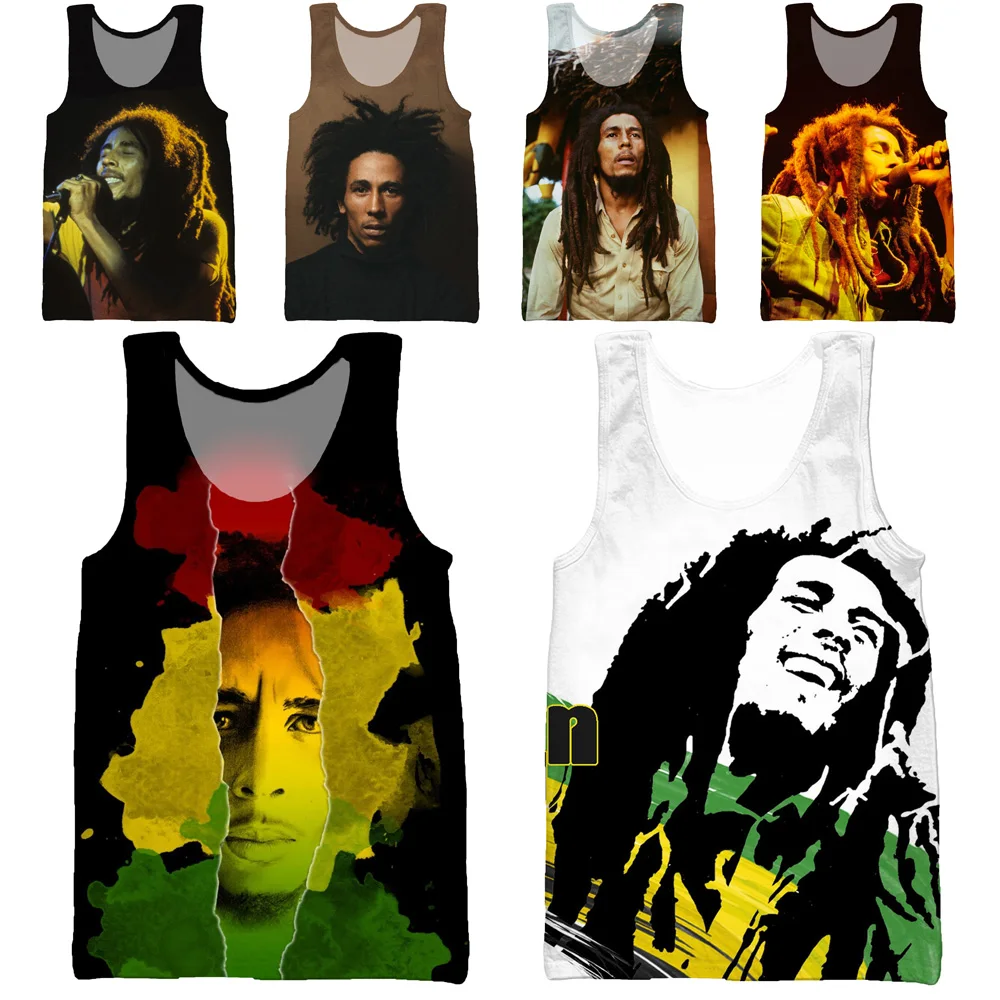 Hoxixib 3d Print Singer Bob Marley Vest Women Fitness Men Tank Tops  Sleeveless Funny Undershirt Cosplay Black Reggae Music Shirt - Tank Tops -  AliExpress