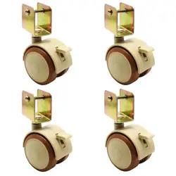 4Pcs 2'' Furniture Crib Swivel Castors Cabinet Clamp With Brake Wheels Nylon Furniture Support Leg For Chairs Baby Bed Trolley
