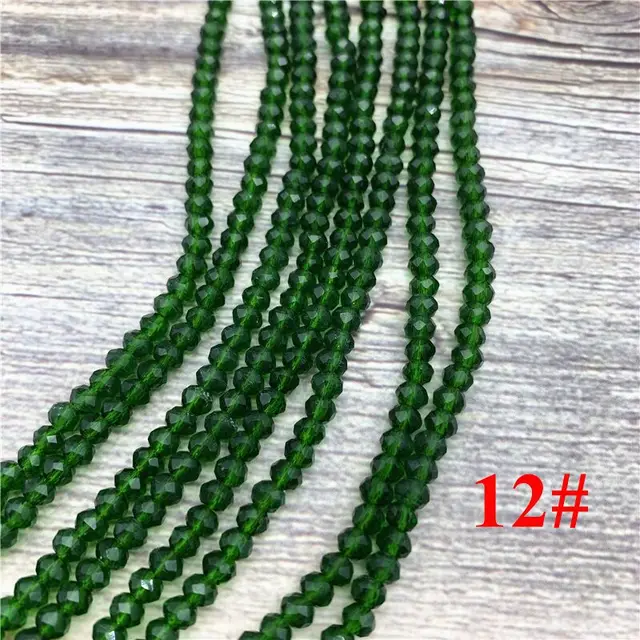 2x3mm/3x4mm/4x6mm Crystal Rondel Beads Faceted Glass Beads For Jewelry Making DIY Female Bracelet Necklace Jewelry NO.12