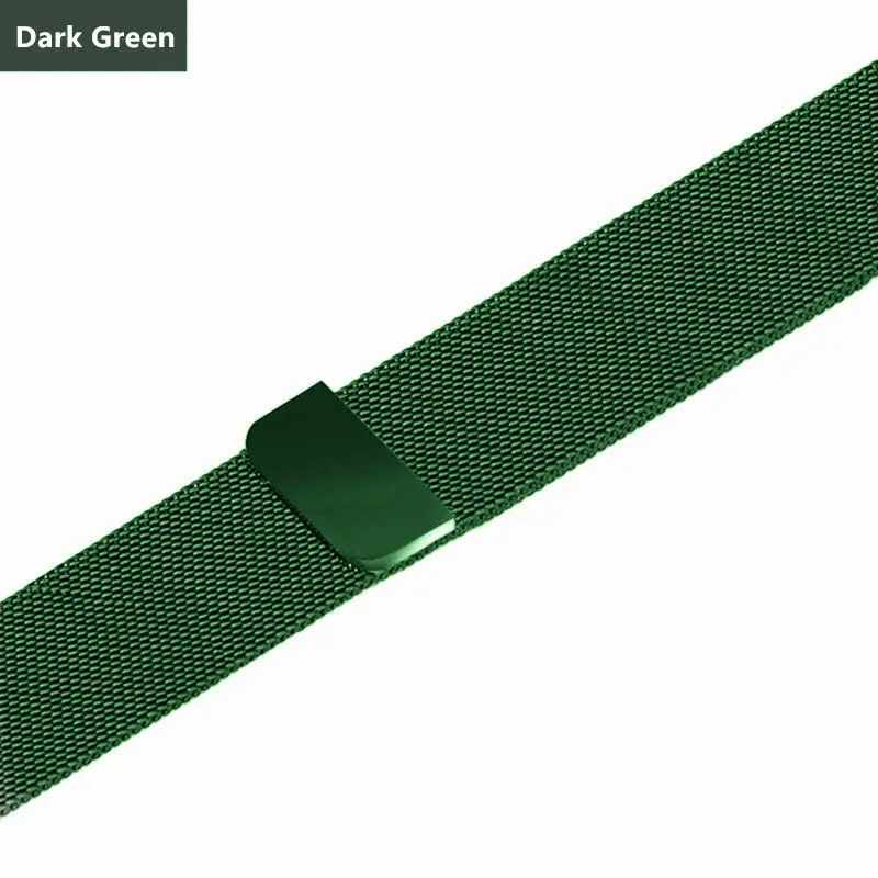 dark green Хохлатый ремешок apple watch band Milanese Loop apple watch 4 3 band iwatch band 42 мм 38 мм correa 44 мм/40 мм pulseira bracelet - Цвет ремешка: dark green