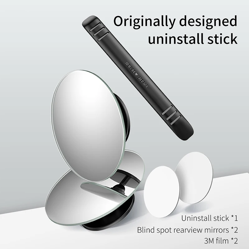 Car Blind Spot Mirror 2Pcs Auto Wide Angle Side HD Round Anti Fog Rear View for Parking Convex