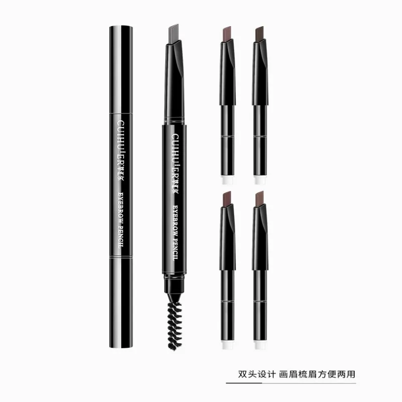 Double-headed Eyebrow Pencil Kit With Eyebrow Brush Waterproof And Sweat-proof Non-Marking Natural Long-lasting R1