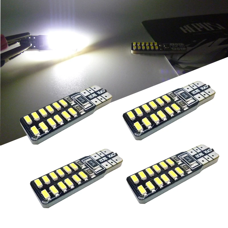 

4PCS w5w T10 Canbus LED Car Light Car Interior light License Plate Lamp Trunk Lamp Parking Lights For focus mondeo galaxy white