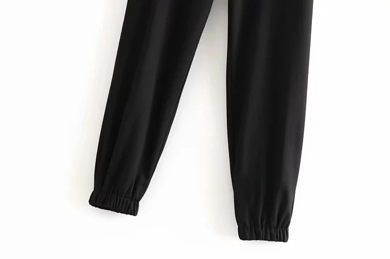 Увядшие в английском стиле, простые черные штаны-шаровары для бега на молнии, женские штаны, женские брюки, женские брюки размера плюс