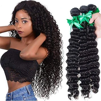 

3-Packs REAL HUMAN HAIR AFRO BUNDLE WIG HAIRPIECE WITH CLOSURE 12”