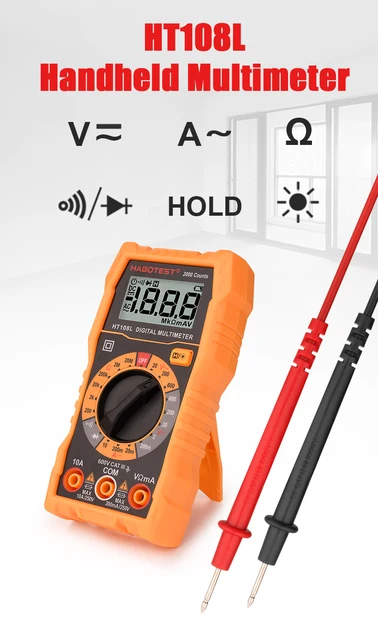 Multimètre Numérique, Proster Multimètre TRMS 9999 comptes EBTN Écran LCD  avec graphique à barres analogique NCV Multi Testeur DC/AC Ampèremètre  Voltmètre Capacité de Résistance avec Pince Crocodile : : Bricolage