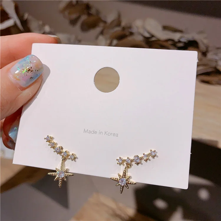 

Octagonal Star Earrings Bright Zircon Earrings Fashion Earrings for Women
