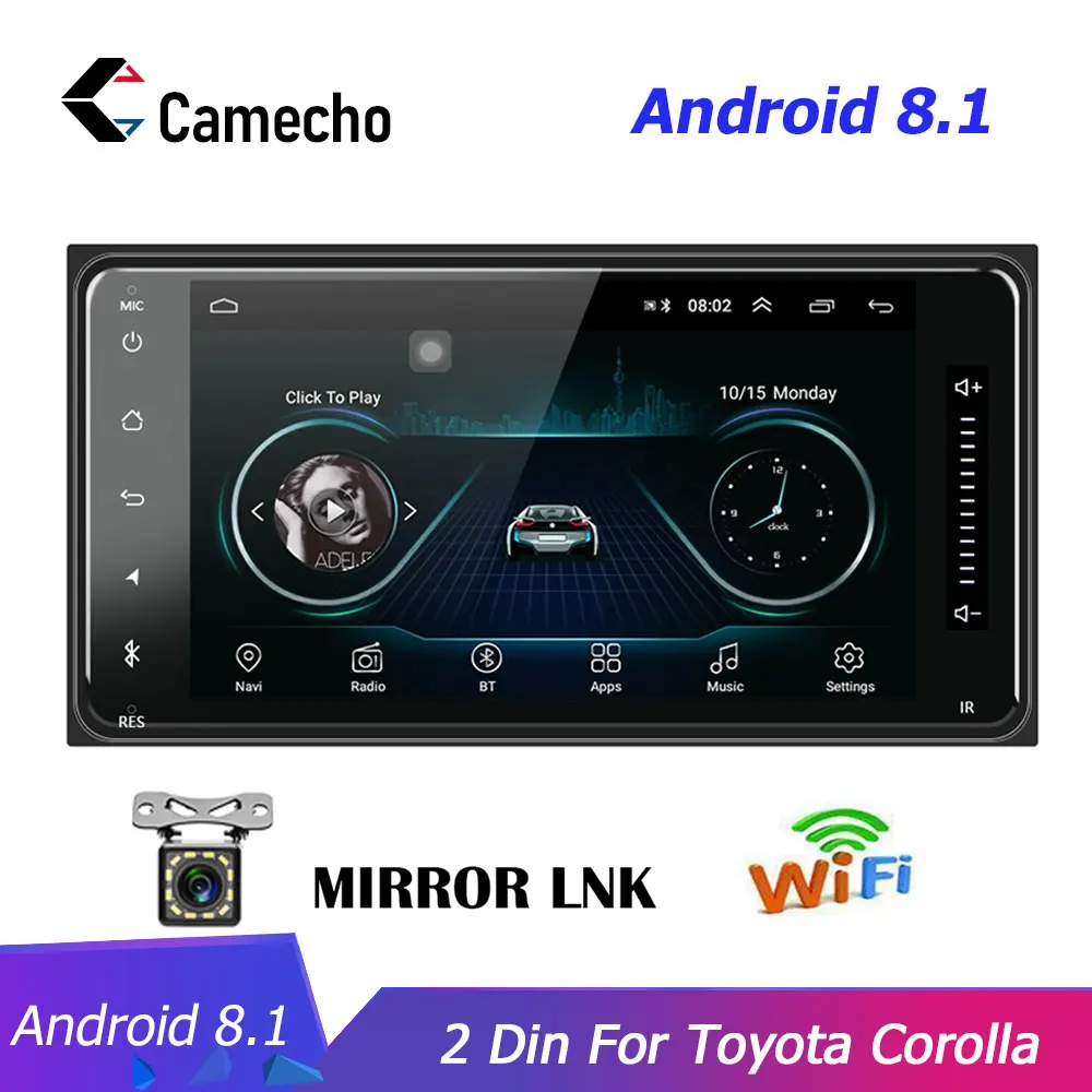 Camecho 2 din Автомобильный мультимедийный радио плеер 7 ''сенсорный Bluetooth Авторадио