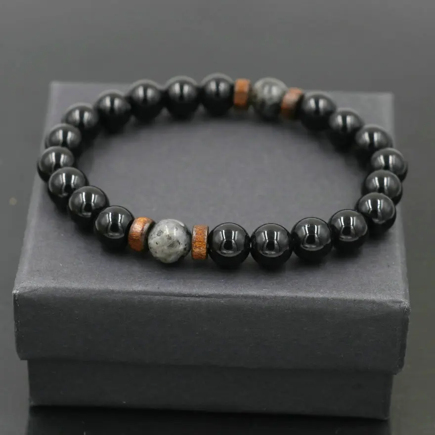 

Lava Stone Men Bracelets Bead Bracelet Men Natural Stone Moonstone Yoga Buddha Bracelet Women Man Beads Jewelry Contain Box