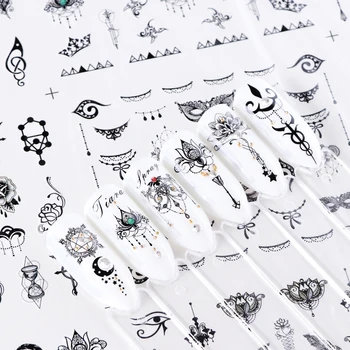 

12 Designs Nail Stickers Water Transfer Decals Flamingo Feather Image Nail Sliders Morandi Color Wrap Manicure Decor TRBN913-984