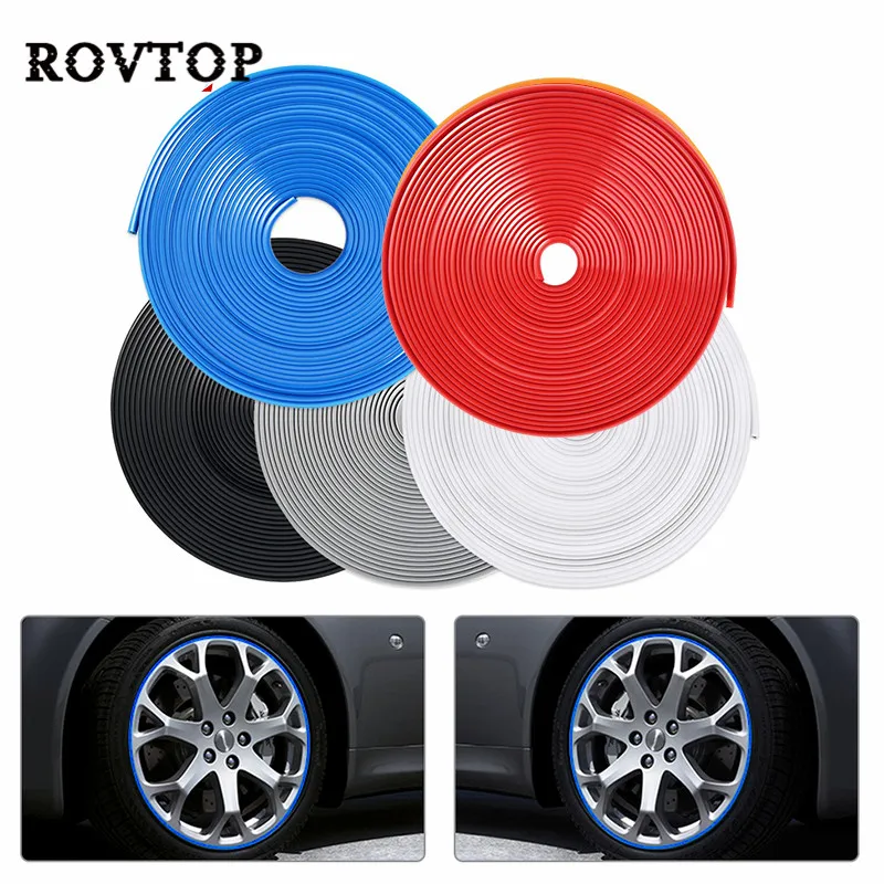 

8M/Roll Car Styling Wheel Rims Protector Decor Strip Rubber Moulding Trim IPA Rimblades Car Vehicle Color Tire Guard Line
