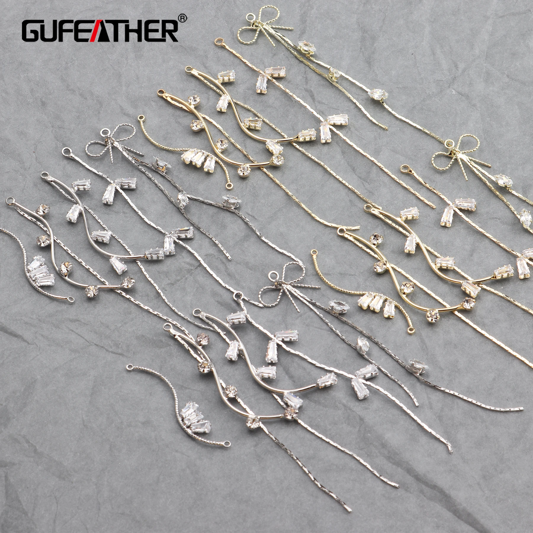GUFEATHER M577,jewelry making,jewelry findings,diy Zircon,copper plated