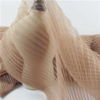 Тюль плиссе в гармошку ткань для плиссированного платья сетка гармошка гофрированная плиссированная мнущаяся ткань