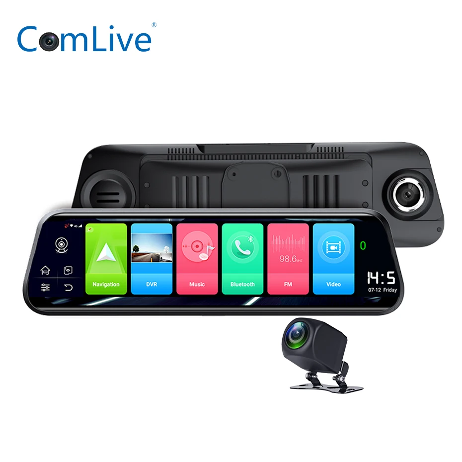 10 Inch Touch Screen Car DVR Camera Video Android 8.1 Wifi 4G ADAS GPS Recorder Dash Cam Front Rear View Mirror Parking Monitor