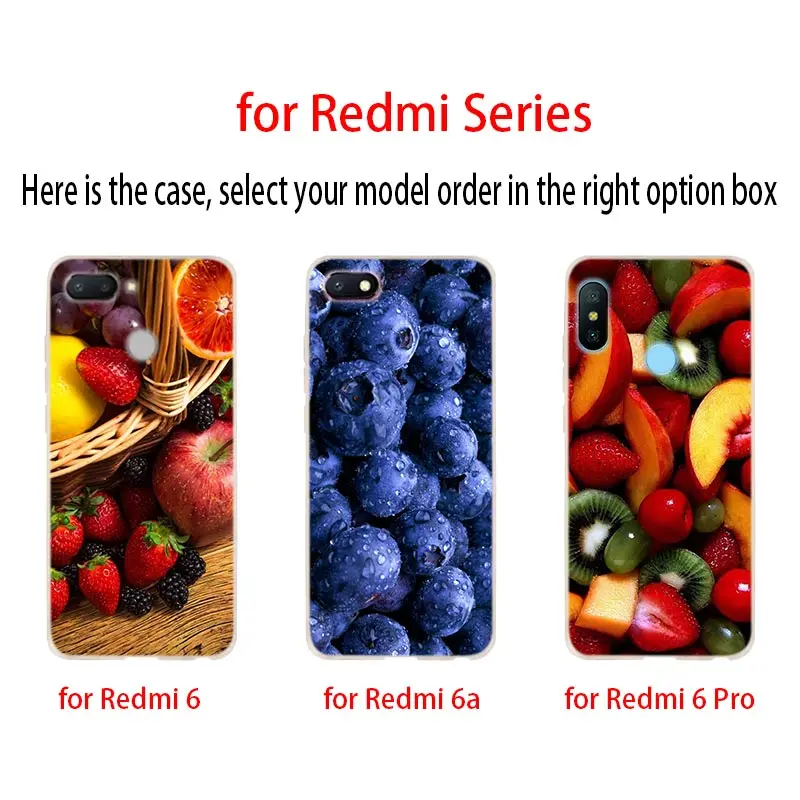Мягкий чехол с фруктами для Xiaomi Redmi Note 8 7 6 5 Pro 8a 6pro 6a s2 5a 4a 5plus y3 Coque Funda Etui чехлы