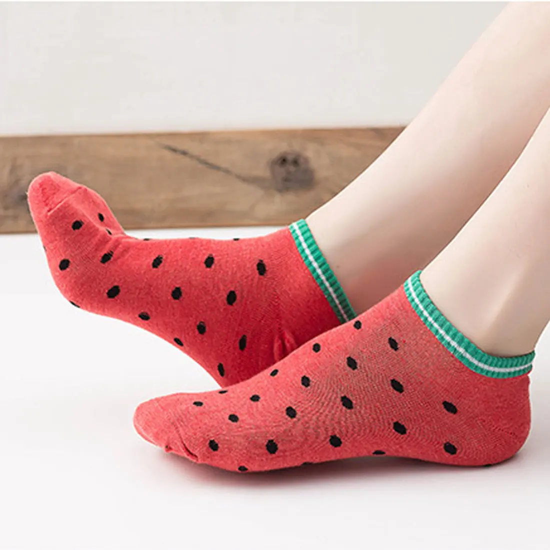 Cute Adult Short Ankle Fruit Socks Korean Fresh Fruits Socks Strawberry Pineapple Watermelon Cherry Avocado