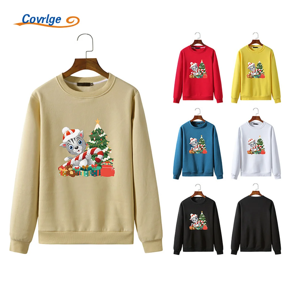 

Covrlge Christmas Candy Cat Print Men’s Hoodie Autumn Winter Causal Fashion New Men Crewneck Sweatshirt Streetwear Male MWW352