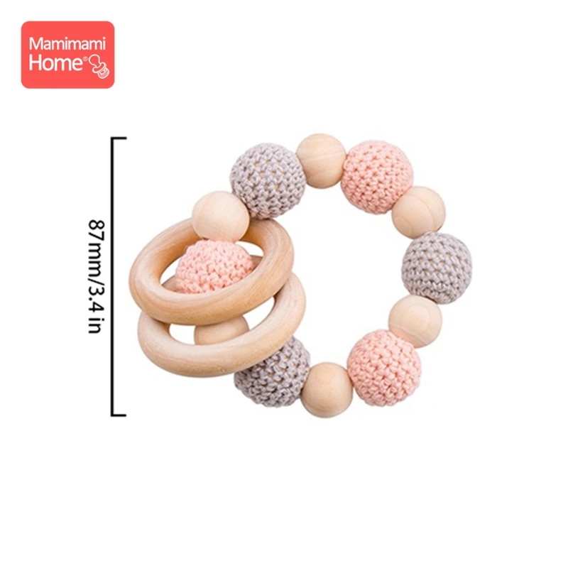 Peachy Rattle Детский деревянный Прорезыватель крючком игрушки животных деревянные пустые грызуны олень погремушка пустышка зажим подвеска силиконовые бусины детские товары - Цвет: Peachy Rattle