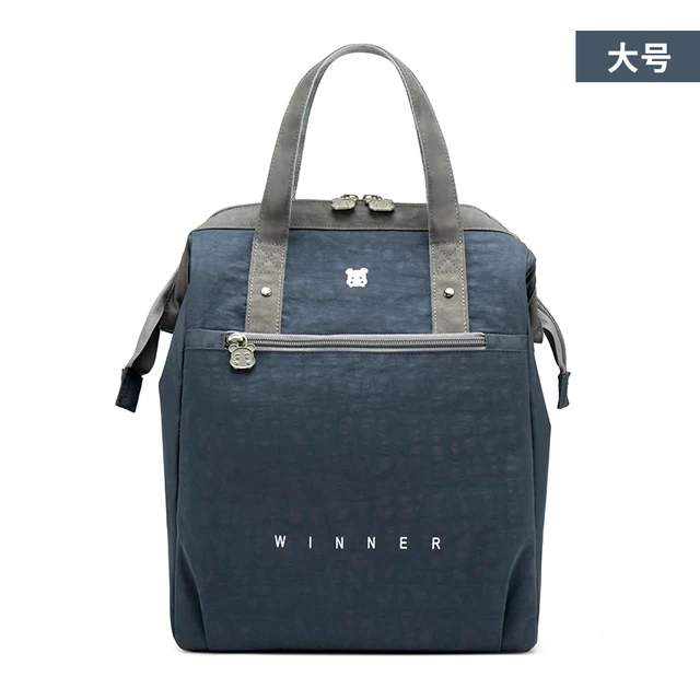 Portable Lunch Bag  New Thermal Insulated Lunch Box Tote Cooler Bag Bento Pouch Lunch Container School Food Storage Bags L-Blue