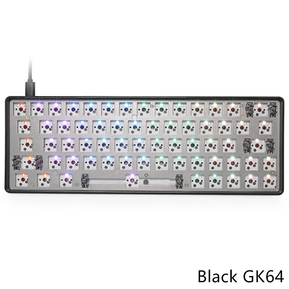  GK64 Mechanical Keyboard Kit No Welding RGB Tyce-c GH60 Gateron Cherry MX