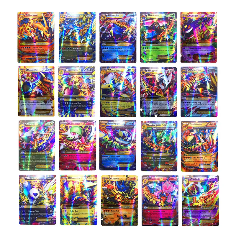 Оригинальные Карты Takara Tomy Pokemon Pokecard Сияющие карты 60 шт. GX Мега игровая коллекция карт