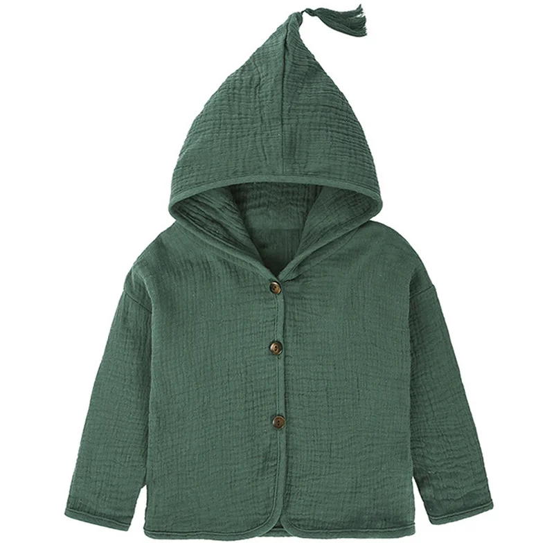 Veste à hauts hauts en coton et lin | Vêtements pour bébés, chapeau Design, Cardigan pour enfants, chemisier 1-6 ans