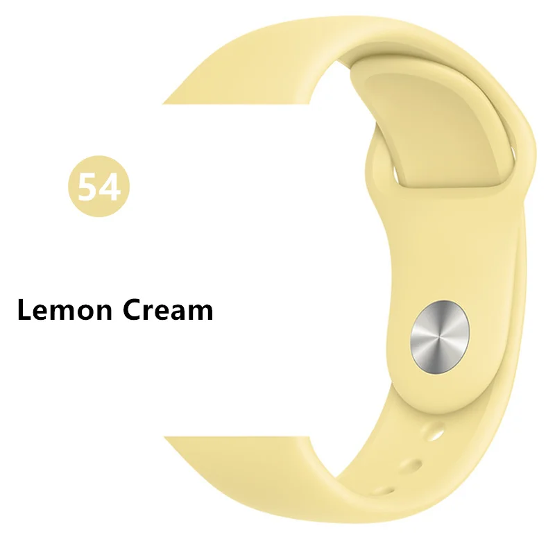 Lemon Cream Спортивный ремешок для часов для Apple Watch, версии 5 Группа 44 мм 40 мм наручных часов iWatch, ремешок 42 мм, 38 мм, версия силиконовый ремешок для часов ремень браслет Apple watch 4/3/2/1 44 42 38 - Цвет ремешка: Lemon Cream