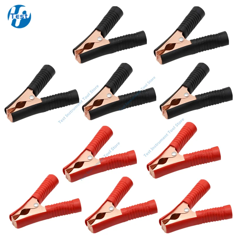 

10Pcs Metal Car Battery Clips Crocodile Alligator Test Clamps 100A 90mm Red&Black