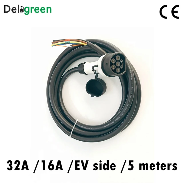 32A 415V Type 2 AC Charging Plug IEC 62196 Three Phase EV Charger