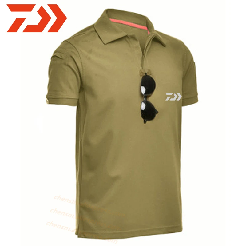 Daiwa Fishing TShirts Short Fishing T Shirt Men Fishing Quick Dry Shirt Fishing Clothing Breathable Sports Summer Top photo