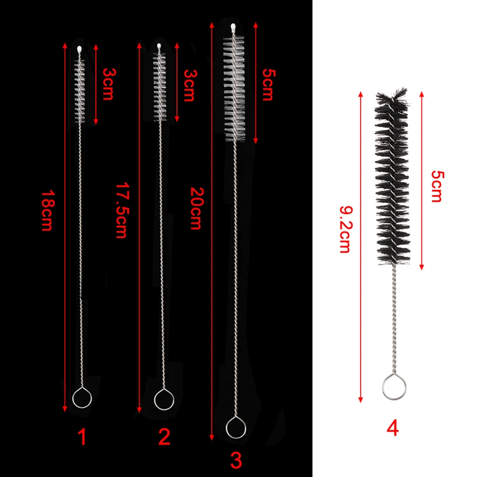 16 Pack Drinkstro Cleaner Borstels, 8 Inch Extra Lange Stro Reinigingsfles Borstel Roestvrij Staal Herbruikbare Nylon Buis Pijp Borstel Tool Set, 8 Maten, Wit & Zwart