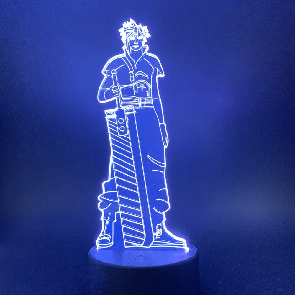 3D лампа Final Fantasy Клода для украшения комнаты Ночная батарея работает уникальный пренспосланный для детей светодиодный ночник лампа
