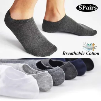 

5Pair Summer Socks Casual 100% Cotton Women/Men Invisible Low Cut Cotton Boat Non-Slip Loafer No Show Socks Wholesales