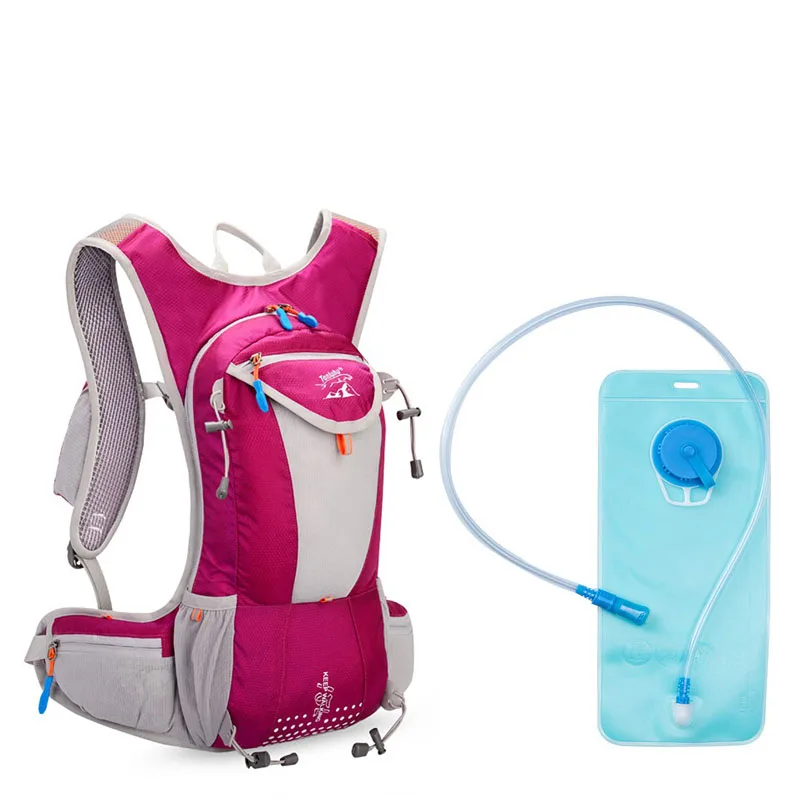 Легкий дышащий рюкзак для велоспорта, рюкзак для бега, сумка для воды, гидратационный рюкзак для пеших прогулок, рюкзаки для воды 15л - Цвет: rose red
