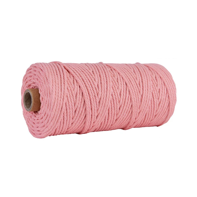 3mm Colorful Cotton Macrame Cord Rope Beige Twisted Cord Craft Macrame String DIY Home Textile Wedding Decorative supply 110yard 