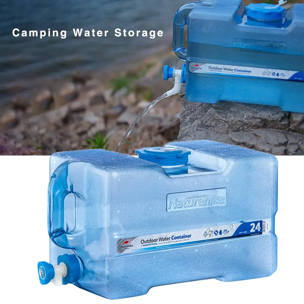 Camping Bucket 24L Water Canister Car Storage Container With Faucet Portable Hiking Fishing Washing Container Outdoor Gadgets