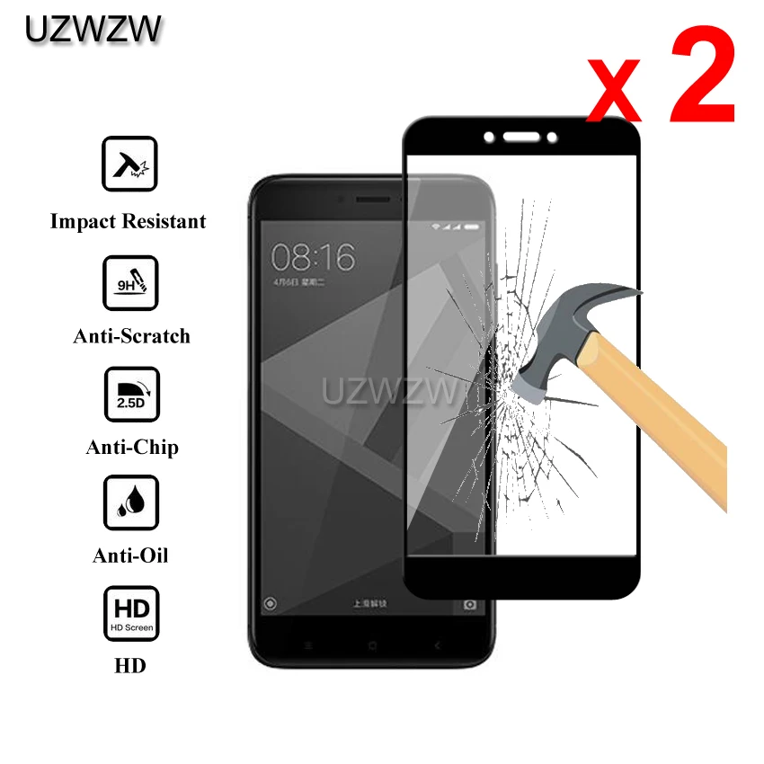 2 шт закаленное стекло для Xiaomi Redmi 4X полное покрытие 2.5D защита экрана защитное закаленное стекло для Xiaomi Redmi 4X