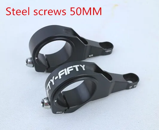 Steel screws 50mm FIFTY-FIFTY DH MTB велосипедный стебель с ЧПУ сплав замок ствол для горного велосипеда ствол-отверстие 30/45/50 мм - Цвет: Steel screws 50mm