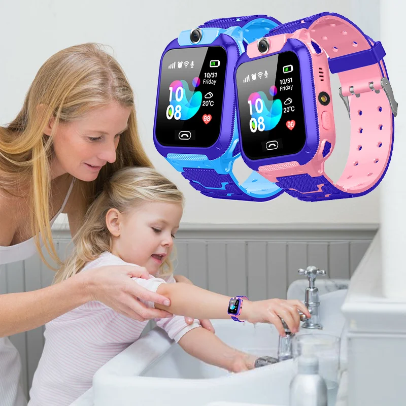 

Q12B Anti-Lost Kids Smart Watch Life Waterproof LSB Base Station Positioning Tracker S0S SIM Call Smart Watchs with Camera Light